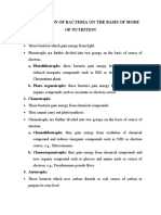 Classification of Bacteria On The Basis of Mode of Nutrition