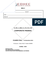 Corporate Finance Final Enonce 2018-2019 - Copie