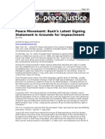 01-31-08 UFPJ-Peace Movement - Bush's Latest Signing Statement