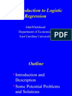 An Introduction To Logistic Regression: Johnwhitehead Department of Economics East Carolina University