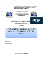 L'examen Microscopique Des Bactéries À L'état Frais