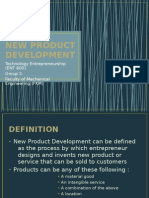 New Product Development: Technology Entrepreneurship (ENT 600) Group 3 Faculty of Mechanical Engineering (FKM)