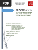 Informe 6 Funcionamiento de Un Reactor Tubular en Estado Estacionario