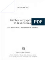 Carlino. Escribir, Leer y Aprender en La Universidad