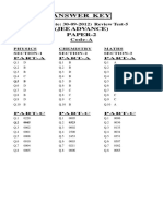 Answer Key: (Jee Advance) Paper-2