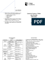 Lista de Útiles 5to Grado Revisada