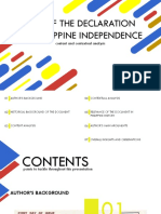 Act of The Declaration of Philippine Independence: Content and Contextual Analysis