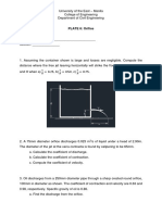 Problem Set 6. Orifice