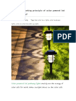 What Is The Working Principle of Solar Powered Led Pathway Lights