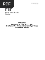 Process Industry Practices Machinery: Pip Resp73V Application of ASME B73.2 - 2003