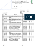 Goods Receipt Note: Johnson Controls Air Conditioning and Refrigeration Inc. (YORK) Date