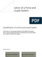 Simplification of A Force and Couple System