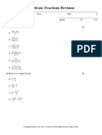 Algebraic Fractions Revision - 1