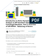 Introduction To Rotor Dynamics Analysis As API Standard Related To Centrifugal Machines - Part V-Overview of API RP684 - Balancing of Rotors