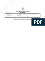 Universiti Teknologi Mara Assignment 1 Course: Numerical Methods With Applications Course Code: MEC500 Deadline: Week 7 Mode: Individual Assignment