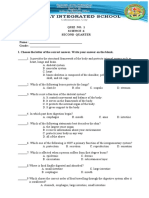 Quiz No. 1 Science 6 Second Quarter Name: - Grade: - I. Choose The Letter of The Correct Answer. Write Your Answer On The Blank