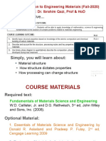 Course Objective... : 111101: Introduction To Engineering Materials (Fall-2020) Instructor: Dr. Ibrahim Qazi, Prof & Hod