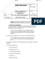 Field Service Manual: Title: Tightening Torque For Cap Screws