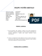 Andres Felipe Patiño Arevalo Hoja de Vida 2020