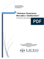 Actividad de Aprendizaje Ii-Sistemas Financieros, Mercados e Instituciones