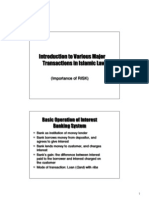 Introduction To Various Major Transactions in Islamic Law: Basic Operation of Interest Banking System