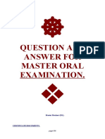 Question and Answer For Master Oral Examination