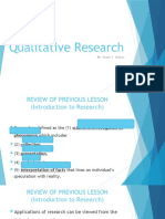 Qualitative Research: Mr. Ralph T. Ariban