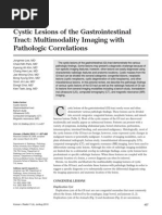 Cystic Lesions of The Gastrointestinal Tract: Multimodality Imaging With Pathologic Correlations