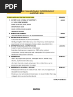 Ent300 Fundamentals of Entrereneurship Case Study (20%) Guidelines On Contents/Criteria