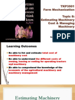 Lecture 8 Estimating Machinery Cost Managing Machinery