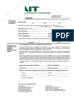 Form 4: Transcript Request: For Institute Use Only