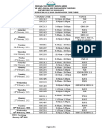 Date Course Code Time Venue Thursday Friday Saturday