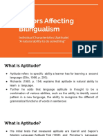 Factors Affecting Bilingualism