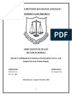 Difference Between Exchange and Sale" Property Law Project: Army Institute of Law Sector 68, Mohali