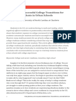 Strategies For Successful College Transitions For High School Students in Urban Schools