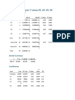 Regression Analysis: Y Versus X1, X2, X3, X4