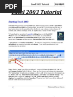 Excel 2003 Tutorial