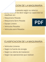 Clasificacion de La Maquinaria