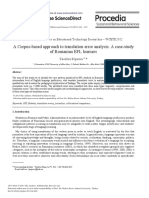 A Corpus Based Approach To Translation Error Analysis A Case Study of Romanian Efl Learners