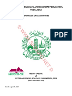 BISE Faisalabd 9th Gazette 2018