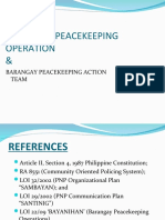 Barangay Peacekeeping Operation &