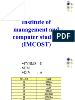 Institute of Management and Computer Studies. (Imcost)