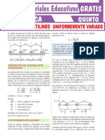 Movimiento Rectilíneo Uniformemente Variado para Quinto Grado de Secundaria