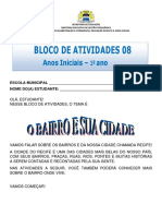 Bloco de Atividades 8 1º Ano Bairro e A Cidade