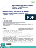 Apraxia de La Deglución y Lenguaje Asociado Con Encefalitis Autoinmune Por Anticuerpos anti-NMDA