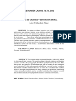 Crisis de Valores y Educación Moral