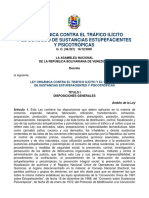 Venezuela - LEY ORGANICA CONTRA EL TRAFICO ILICITO