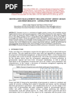 Destination Management Organizations' (Dmos') Roles and Performance - Literature Review