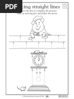 Practicing Straight Lines: Connect The Dots To Complete The Pictures. Start at Each Big Dot, and Follow The Arrow