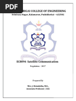 Mookambigai College of Engineering: EC8 094 Satellite Communication